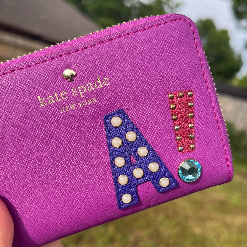 Kate Spade Hartley Cassidy Leather With Initial “A”  Small Wallet - Picture 2 of 11